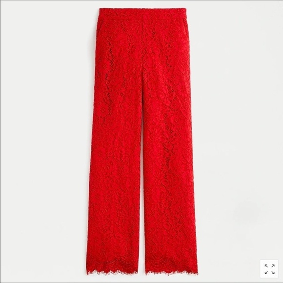 🔥SALE🔥 NEW J Crew red lace Peyton pull on pants sz6 - Picture 5 of 6